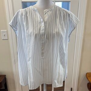 Lilla P Blue Pinstripe Blouse